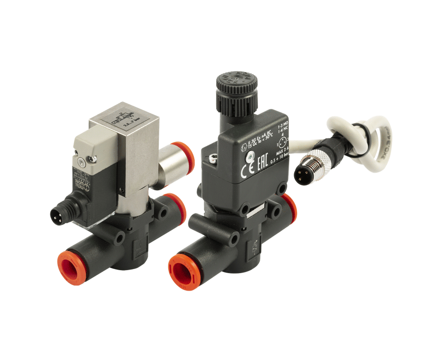 Line on Line - Pressure switch Series PRS and SOV L with M8 connector Metal Work